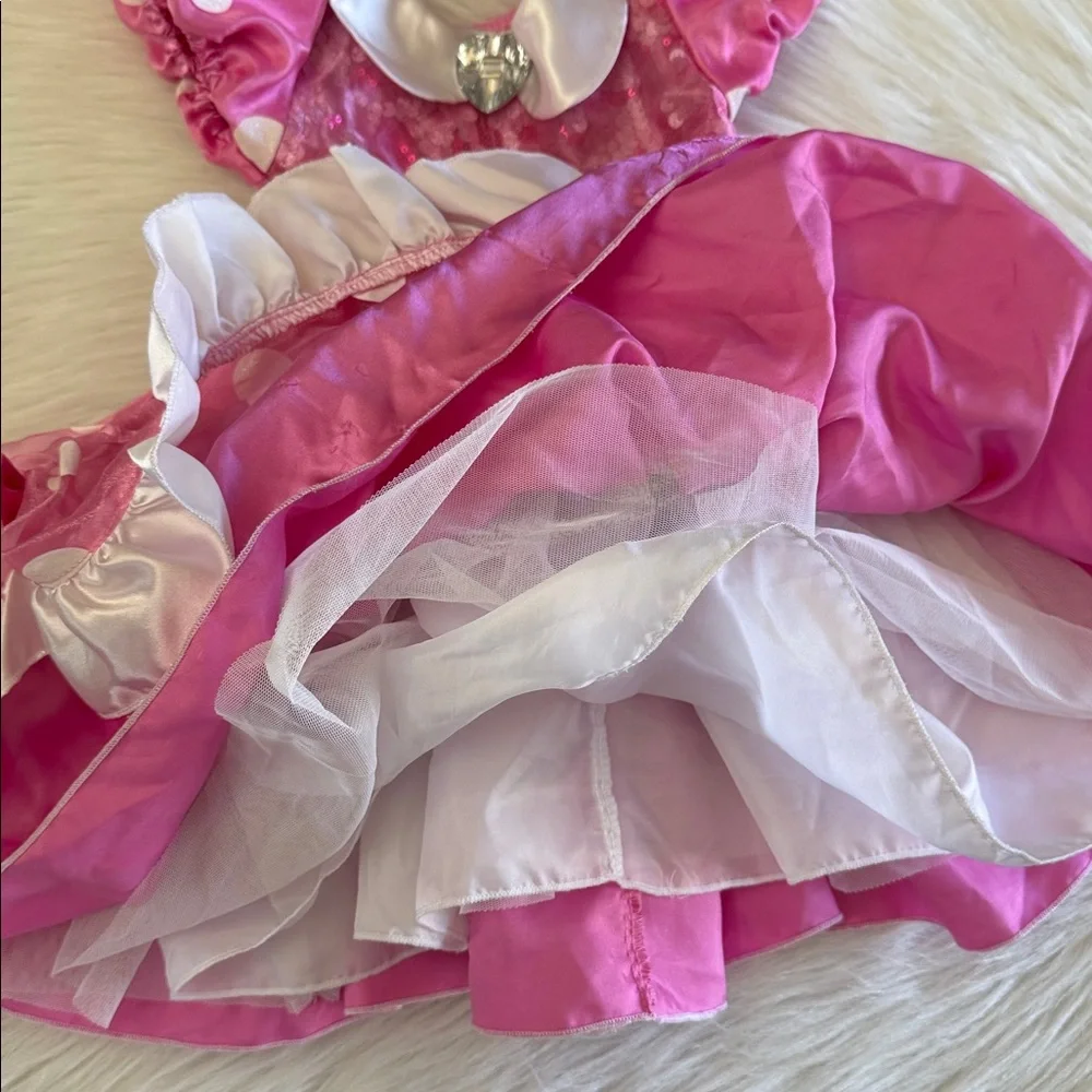 Disney Minnie Mouse Pink and White Polka Dot Costume Dress Size US 2